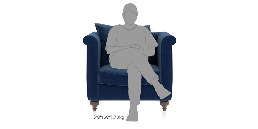 Leroy Fabric Sofa 6Seater (Blue)